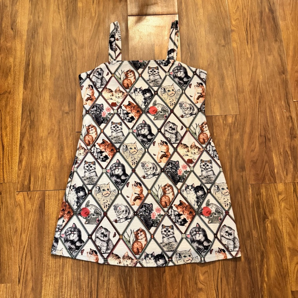 SHEIN Multicolor Cat Pattern Dress